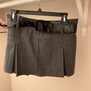 Gray Wool Mini Skirt